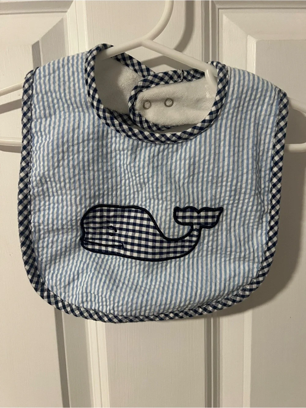 Vineyard Vines Blue & White Striped Whale Bib